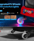 Close-up of glowing wheel on 24V Electric Drifting Go Kart For Kids 3 And Up With Glowing Wheels Two Speed Switch Anti Rollover Safety Indoor Outdoor Ride On Car Up To 175 Lbs Red