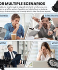Collage showing 5 Pcs Fidget Toys Set For Adults With Magnetic Slider, Clicker, Spinner used in office, study, anxiety, waiting areas.