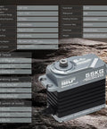 55KG Brushless Servo With Full Metal Build And Magnetic Encoder, shown with technical specifications, ideal for RC vehicles and robots.