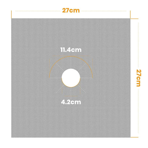 Gas Stove Burner Covers Heat Resistant Reusable Burner Liners For No Mess Cleanup And Spill Prevention Easy To Clean Stove Top Protectors with dimensions