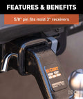 Heavy Duty Five Eighths Inch Hitch Lock Pin With One Quarter Turn Deadbolt, 18,000 Lb Security on trailer receiver