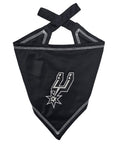 NBA San Antonio Spurs Tie Bandana For Pets Large X Large Dog Cat Bandanna Scarf Bib featuring team logo on black fabric