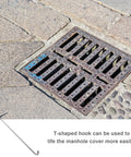 Heavy Duty Stainless Steel Manhole Cover Hook Lift Tool For Easy Grate Pulling And Door Lifting next to metal grate