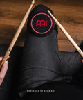 4 Inch Knee Practice Pad Silicone With Medium Rebound And Controlled Volume For Speed, Power And Precision, Great For Downtime Practice On The Couch Or In The Car, Classic Logo, 2 Year Warranty on knee with drumsticks