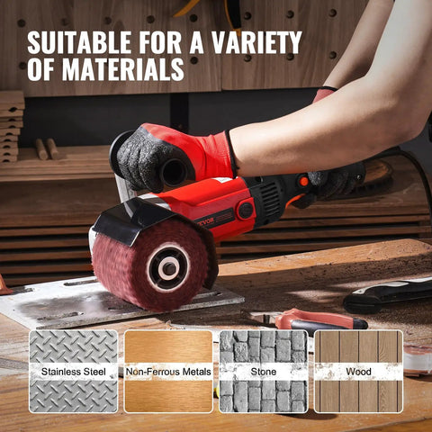 Person using Beast 1200W Burnishing Polishing Tool With Six Speed Settings Handheld Metal Buffing Machine on metal surface.