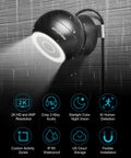 4MP 2K Outdoor Indoor Security Camera With IP65 Weatherproof Housing, Starlight Sensor Color Night Vision, mounted on wall