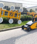 Built Tough Electric Vacuum Suction Lifter Cart With Rock Solid Support Legs For Easy Glass Assembly And Smooth Steel Plate Handling On Busy Construction Sites, lifting glass panels with six suction cups.