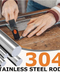 Person cutting 10 Pack 2Mm X 300Mm 304 Stainless Steel Round Rods For DIY Projects And Metalworking Durable Solid Shaft