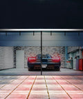 Hands Free Magnetic Garage Screen Door 16x7 Feet for two car garages, fiberglass mesh, reflective edge, installed view