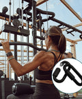 M3.5 Black Quick Link Chain Connector Set, used in gym equipment, durable alloy, corrosion-resistant, pack of 4 shown in outdoor workout