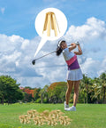 Boss Level Twenty Pack Brass Golf Shaft Adapter Shims For Three Thirty Five To Three Seventy Drivers Irons with golfer in background.
