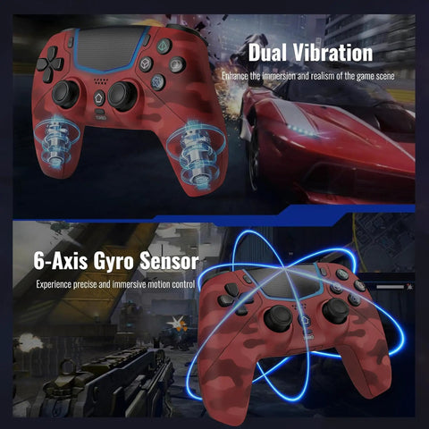 Wireless Controller For PS5 And PC With Hall Effect Joysticks LED Channel Light Turbo 6 Axis Gyro Dual Motors Touchpad