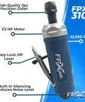 One Quarter Inch Straight Die Grinder for Auto Shops, a True Workhorse, Air Powered Pneumatic Tool with Silencing Feature
