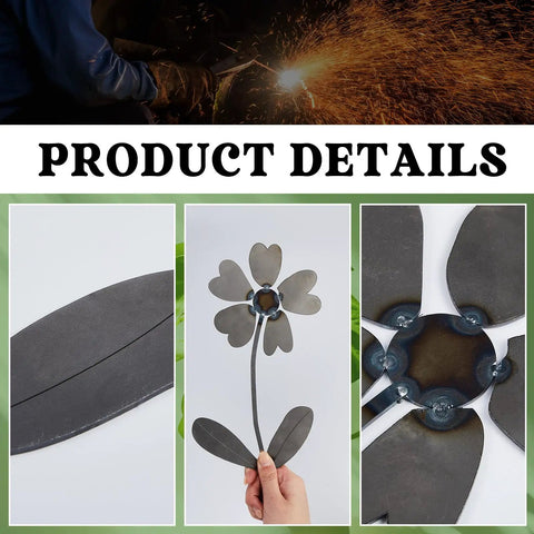 DIY Welding Kit for Beginners Flower Metal Art Set With MIG TIG ARC practice, showing metal parts and assembled flower sculpture.