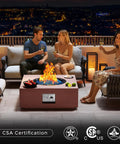 28 Inch Propane Fire Pit Table With 40,000 BTU Gas Fire Pit For Outdoor Patio, showing people enjoying cozy outdoor gathering