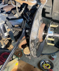 Wheel Bearing Removal And Installation Tool Kit For Front Rear And All Wheel Drive Vehicles with hub puller in use on suspension