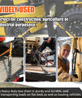 Grade 80 Log Chain 5/16 Inch By 15 Feet Heavy Duty Beefed Up Transport Chain With Clevis Grab Hooks used in hauling vehicles