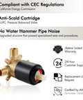 Anti-scald pressure-balanced valve for Matte Black Shower Faucet Set With Valve And Rain Shower Head, XB6210BK system details.