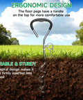Ergonomic spiral peg from Golf Swing Trainer Kit With Rope And Two Golf Balls For Backyard Practice Aid, inserted in soil.
