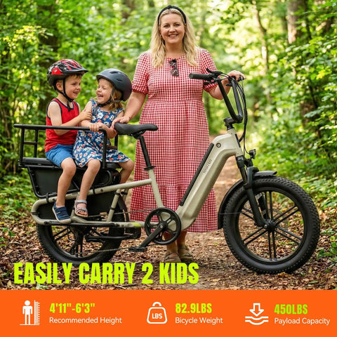 Family E-Bike With Child Seat, 1500W, Safe Rides! ✓