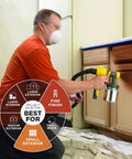 Man using Control Spray Max HVLP Paint Sprayer For DIYers And Pros Corded Turbine Sprayer Delivers Smooth Finish On Doors Trim