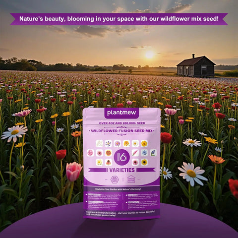 Wildflower Seed Mix For Pollinator Gardens: 16 Heirloom Perennial Varieties With Over 200,000 Seeds In A 4oz Pack, A Real Pollinator Party For Bees, Butterflies, And Birds, High Germination For Indoor Or Outdoor Planting