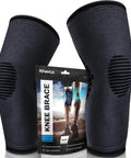 Knee Compression Sleeve Pair For Pain Relief And All Day Support Perfect For Running Basketball Volleyball Weightlifting Gym Workouts