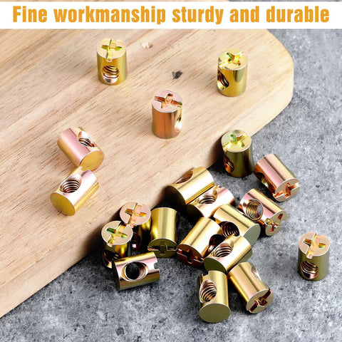 10 Piece M6 Barrel Nut Set Slotted Barrel Cross Dowel Nuts For Furniture Bed Crib And Chairs Hardware Replacement