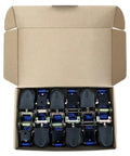 Heavy Duty 6 Pack Ratchet Straps Tie Down Haulers 1 Inch X 12 Foot With S Hooks for securing cargo in a cardboard box.