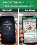Ace Gps Tracking Device For Cars And Fleet Vehicles Featuring A Hella Durable Long Battery Life showing signal strength indoors with comparison.