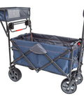 Beast Heavy Duty Folding Utility Wagon With All Terrain Wheels And Telescoping Handle Portable Lightweight Collapsible Cart