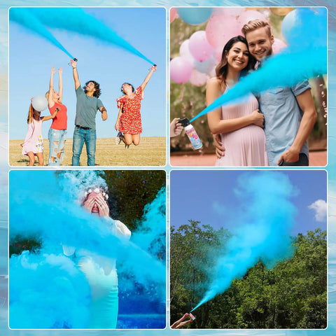 Gender Reveal Fire Extinguisher 2 Pack Biodegradable Corn Starch Spray For Baby Shower Crowd Pleaser With Safe Five Foot Reach No Mess Cleanup And Serious Big Day Vibes For Your Whole Crew