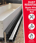 Heavy Duty Roller Conveyor System With Galvanized Steel Rails And Staggered Skate Wheels For Pallets And Cargo On Trucks And Trailers