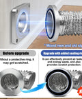 Magnetic Dryer Vent Coupler For 4 Inch Hose With Self-Connect Magnetic Connector Kit showing sealing ring upgrade, silver finish.