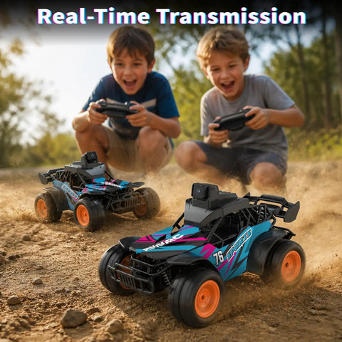 Kids playing with Off Road Car With Camera, 2.4GHz Remote Truck With 2.8-Inch LCD Screen, 60-Degree Adjustable Camera, Live Video