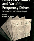 Cover of 'Power Electronics and Variable Frequency Drives Essentials A Practical No Nonsense Guide To Technology, Controls, and Real World Applications For Engineers and Tech Pros' with technical diagrams.