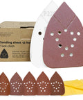 Black And Decker Mouse Sanding Pads Pack With 60 80 120 150 220 Grits, featuring 12 Hole Hook And Loop Detail Sander Pads With Tack Cloth