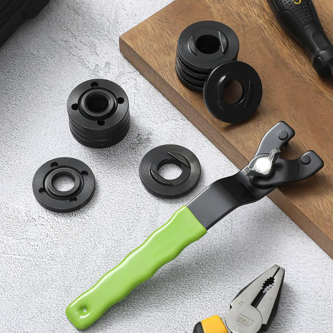 Beefy Angle Grinder Nut And Wrench Replacement Kit With Rigid Flange Spanner And Secure Locking Hardware For Hassle Free Blade Swaps On 4 5 5 And 7 Inch Machines Built Tough For Daily Shop And Yard Grinds