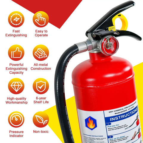 Five Pound Abc Dry Chemical Fire Extinguisher With Solid Wall Mount Bracket For House Garage And Pickup Truck Safety Kit Legit Built To Crush Class A B C Fire Hazards Smooth