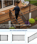 Man installing 4 ft Aluminum Deck Gate Kit For 36 Inch High Railings With Anti Sag Design Auto Closing Hinge Premium Latch