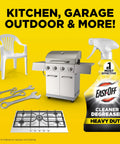 Heavy Duty Degreaser That Busts Grease And Grime Fast, Multi Surface Cleaner displayed with outdoor grill and tools