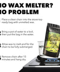 Secret Bike Chain Wax Blend 500g Hot Melt Wax Bicycle Chain Lube With Nano Tungsten Disulfide shown in easy boiler bag application.