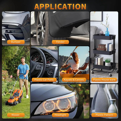 Applications of Plastic Welder Kit With 1200 Staples For DIYers - Instant On Off 100W Heat on bumper, car parts, and more