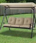 Replacement Canopy For Belden Park Swing Version I 76 Inch By 48 Inch Beige 350 Denier Polyester Fits Model RUS498X Only
