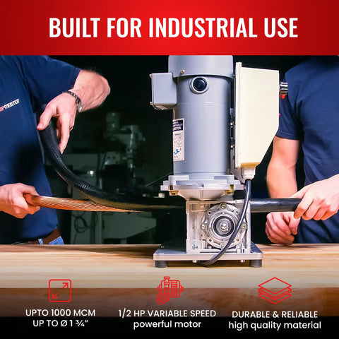 Heavy Duty Automatic Wire Stripping Machine For Copper And Aluminum Cables Up To 1.75 Inches shown in industrial setting