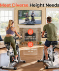 Two YOSUDA exercise bikes, magnetic indoor cycling, grey frames for home use