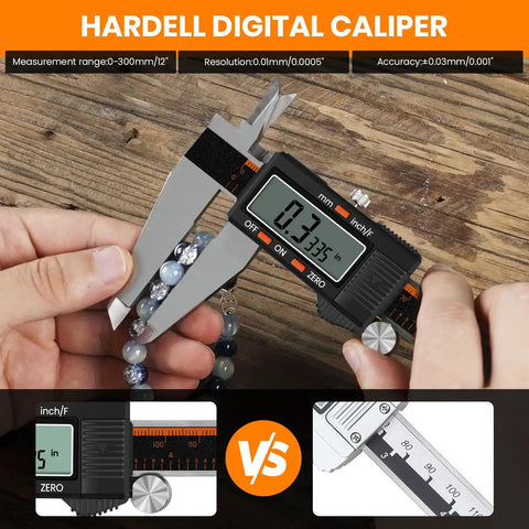 Stainless Steel Digital Caliper 12 Inch With Large LCD Screen Auto Off Inch Millimeter Switch For DIY Jewelry 3D Printing And Precision Measuring Tool in use