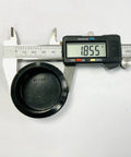 Pack Of Four Two And A Quarter Inch Round Plugs Black Plastic End Caps For Office And Patio Furniture Finishing Caps And Fitness Equipment End Caps By SBD Fits Tube Hole Size One Point Nine Nine To Two Point Zero Eight Inches ID shown with caliper measurement