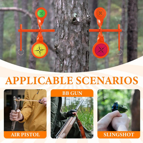 Two Pack High Carbon Steel Walking Tree Spinner Targets For Hunting And Shooting With 360 Degree Spin Auto Reset Beefy Built BB Gun Air Rifle Slingshot Pistol Target Practice