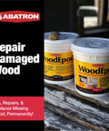 WoodEpox Kit Pro Grade 2 Pint 2 Part Structural Epoxy Adhesive Filler For Wood displayed on outdoor surface
